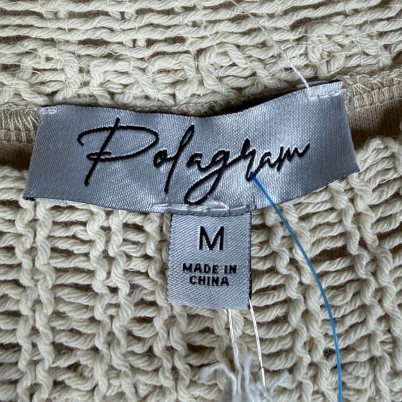 New Polagram Crochet Contrast‎ Midi Dress size Medium Cream - Picture 2 of 8
